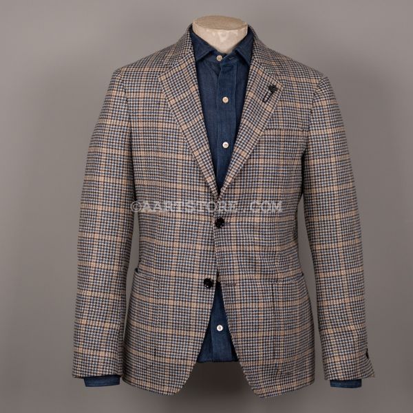 WILEY CHEVIOT CHECK JACK ORSO ALL AQUA