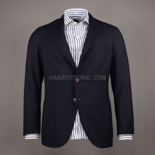 TOTO UNCINETTO LANA GIACCA BLU