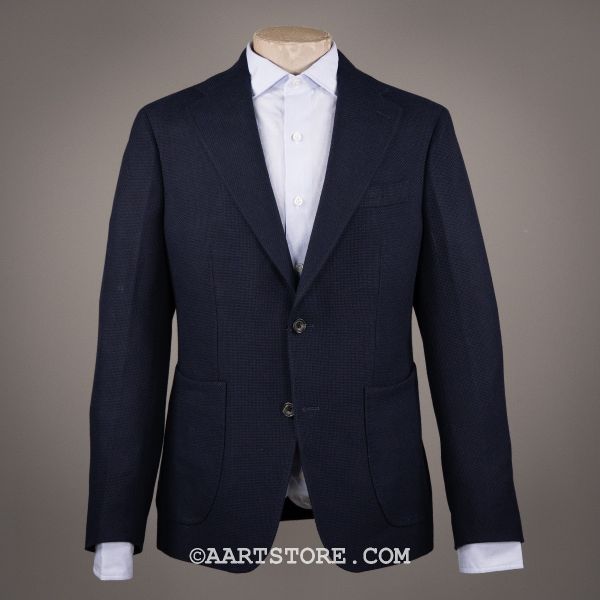 LANI PRAY WOOL SILK STRUCTO JACKET BLU NOTTE