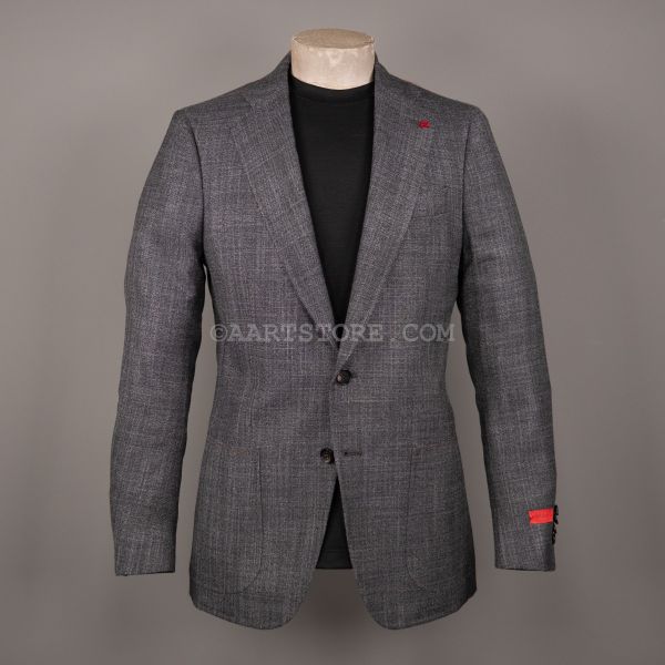 COARSE SHARKSKIN JACKET GRIGIO
