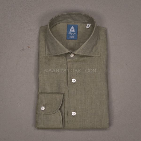 EDUARDO DEEP TWILL FALL SHIRT VERDE MATCHA