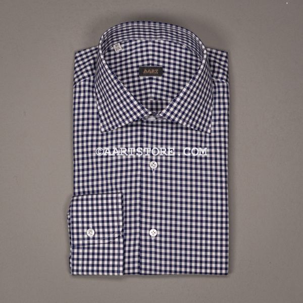 AART X THOMAS MASON GINGHAM SHIRT NAVY