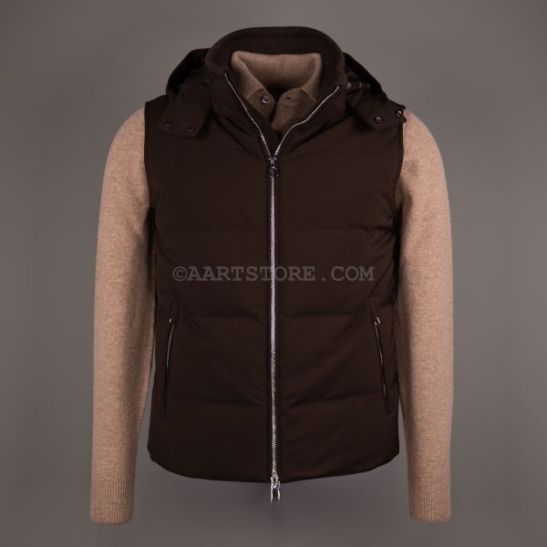 HOODED BODYWARMER CIOCCOLATO