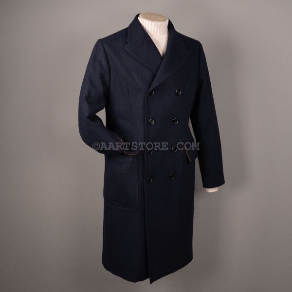 ALAIN NEW LODEN OFFICERS COAT NAVY