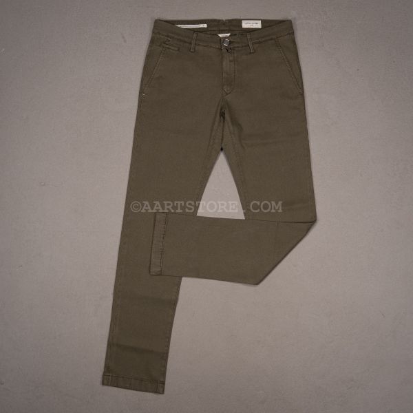 BOBBY 4235 LUXURY FALL TWILL CHINO MILITARE