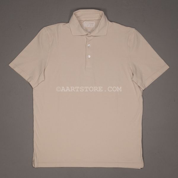 DRY COTTON JERSEY POLO SABBIA