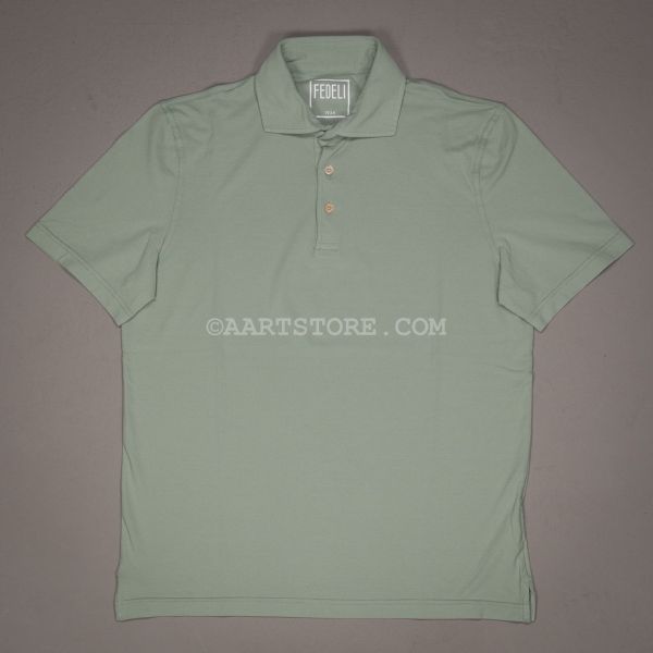DRY COTTON JERSEY POLO VERDE CHIARO