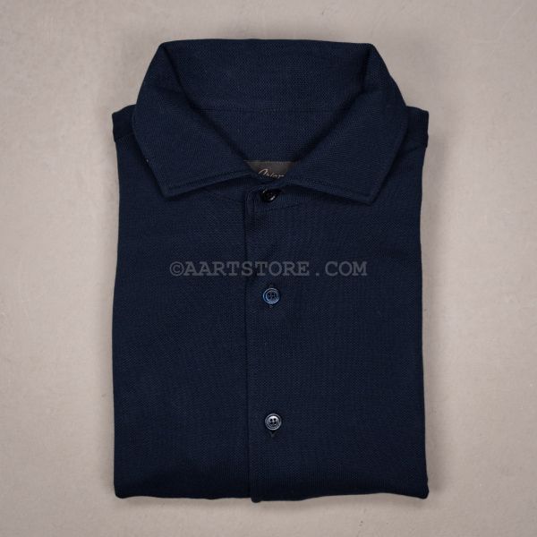 MARCELLO LS PIQUE POLO SHIRT NAVY