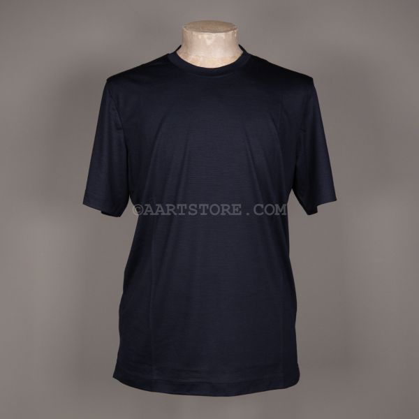 JAMES 160S WOOL T-SHIRT BLU NOTTE