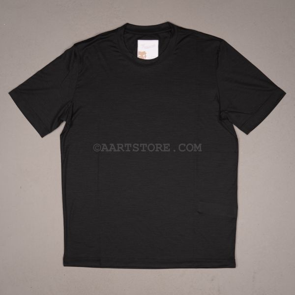 JAMES S160 WOOL SS T-SHIRT NERO