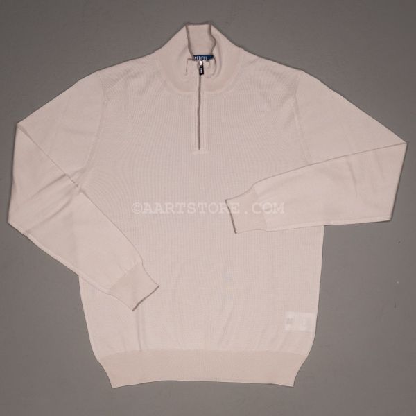 FAVONIO HALFZIP CASHSILK ECRU