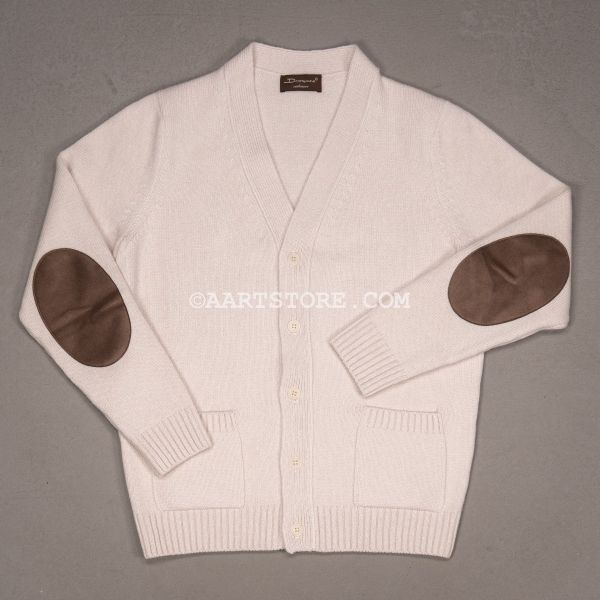 ELITE PATCH CASHMERE CARDIGAN CREMA