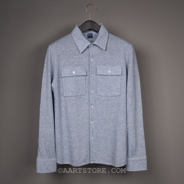 CORVIGLIA CASHMERE LINNEN OVERSHIRT BAHAMA BLUE