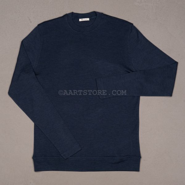 ELI B MERINO RN SWEATER MEL INDIGO