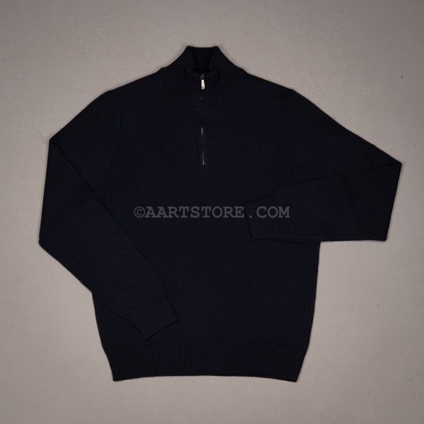 BUTE COTTON 1/2 ZIP KNIT BLU NAVY
