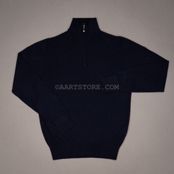INFILTRITO 1/2 ZIP CASHMERE BLU NOTTE