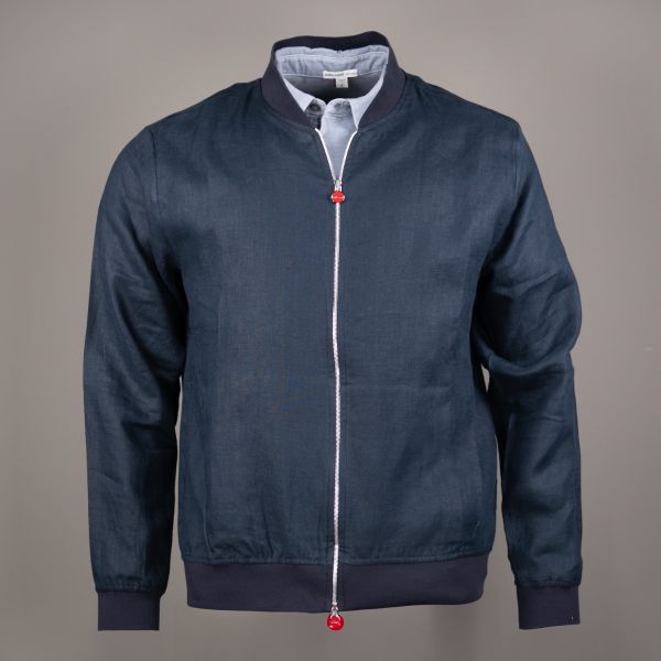 PURE LINNEN BOMBER VEST BLU NAVY