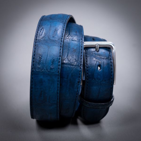 AART X PAOLO VITALE CROCO BELT BLUETTE