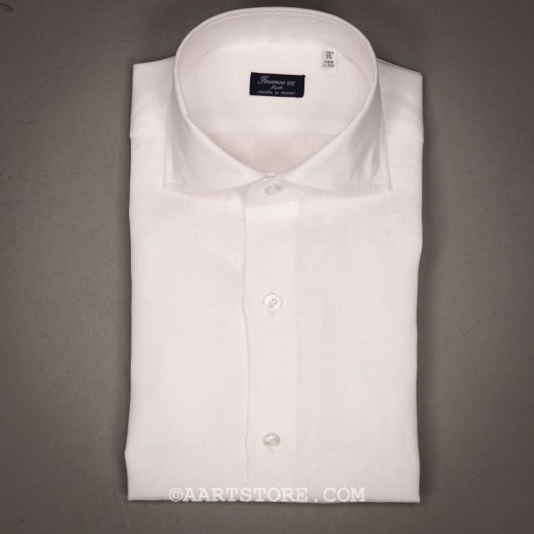 EDOUARDO CHAMBRAY LINNEN SHIRT BIANCO